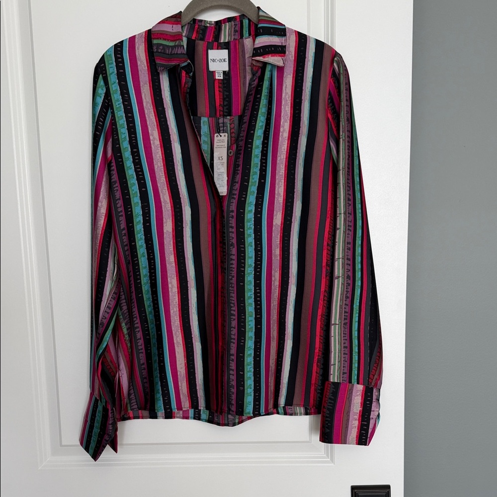 NIC+ZOE Multicolor Striped Shirt